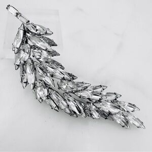 Vintage Regency Jewels Brooch Pin Signed Clear Facet Navette Rhinestone 50s 60s